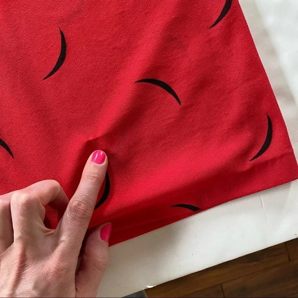 Vintage 70s 80s Dress Womens Size XS Red Black Knee Length Lightweight Knit - Picture 12 of 14